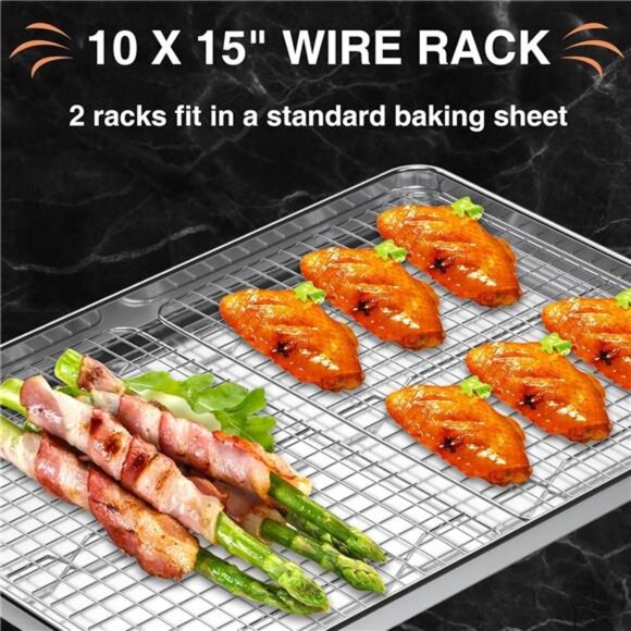 Cooling Rack for Baking 2-Pack, 15 x 10 Inches Baking Rack, Stainless Steel - Picture 5 of 7